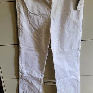Lauren Classic flat front white pants size 8 NWT
